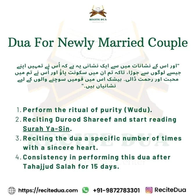 dua for newly married couple in Islam