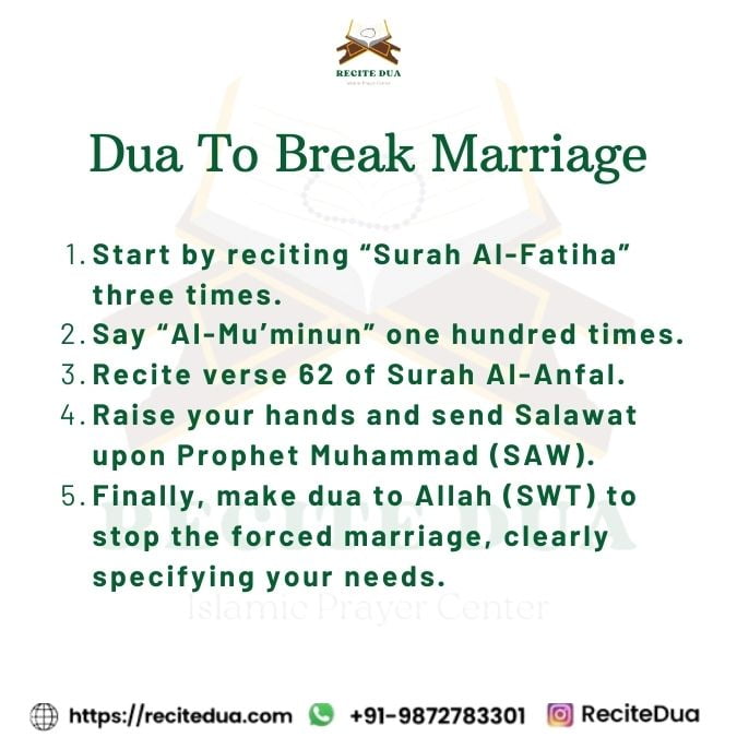 Dua to Break Engagement or Marriage (Rishta Todne Ka Wazifa) 3 dua to break marriage